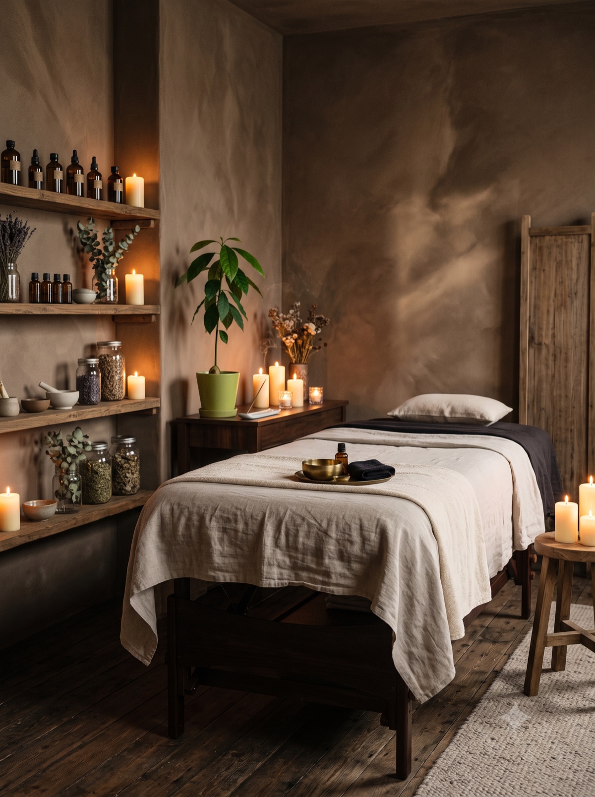 Candlelit treatment room